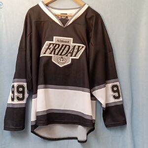 Almost Friday Black and White Hockey Jersey